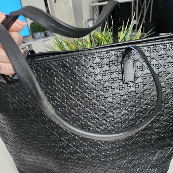 Kate Spade Embossed Black Leather Large Bag Tote  - Picture 15 of 15